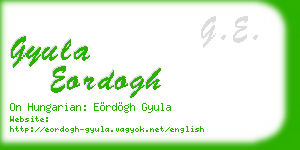 gyula eordogh business card